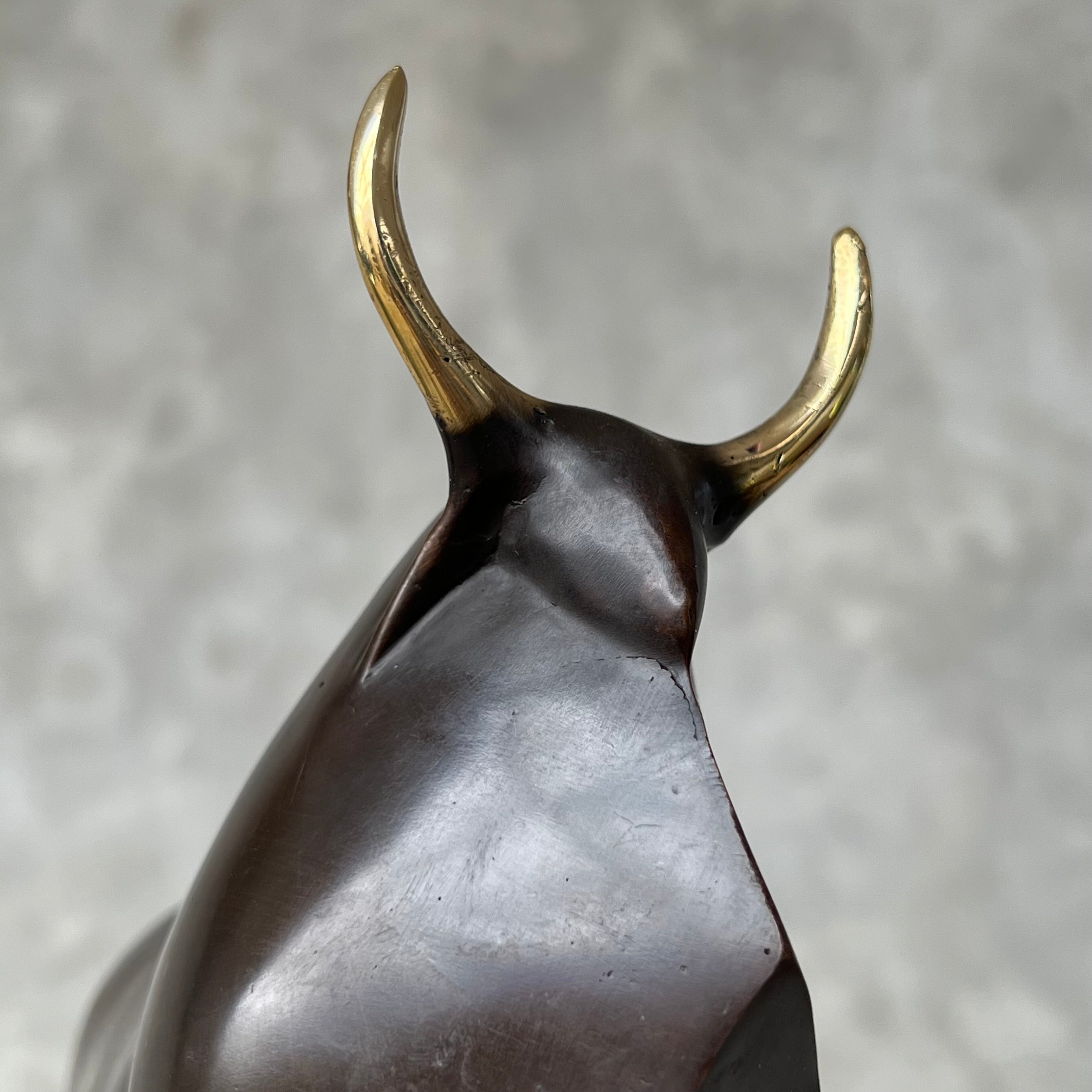 Abstract bull bronze with Polished Accents