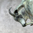 Bull Cubist Patinated (Green)