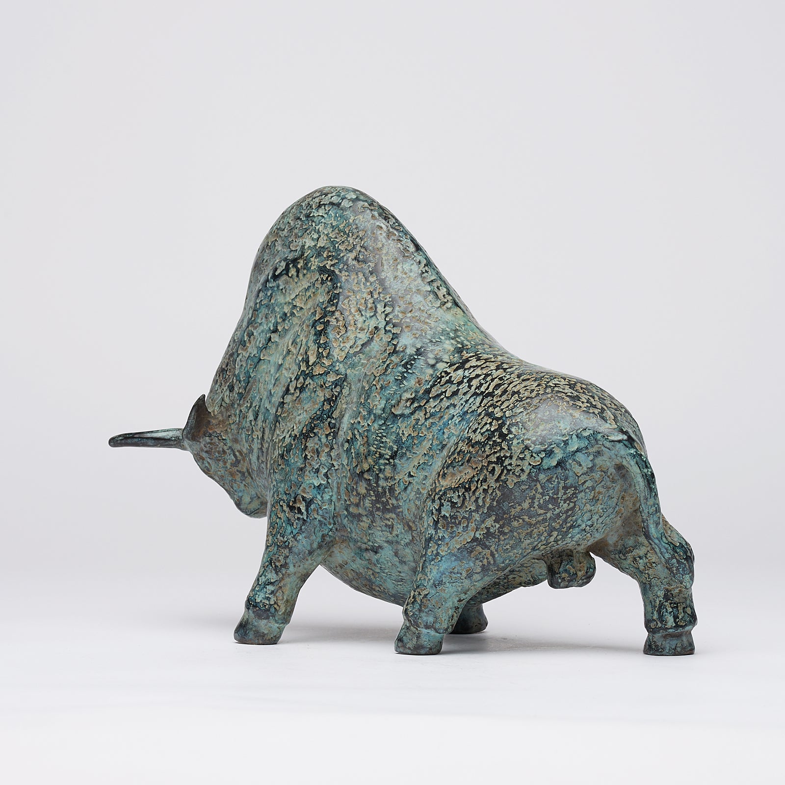 Bison American Charging Patinated