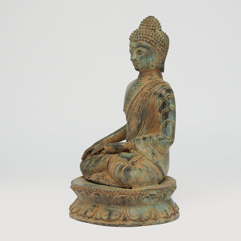 Buddha Bhumisparsa Mudra Patinated Bronze