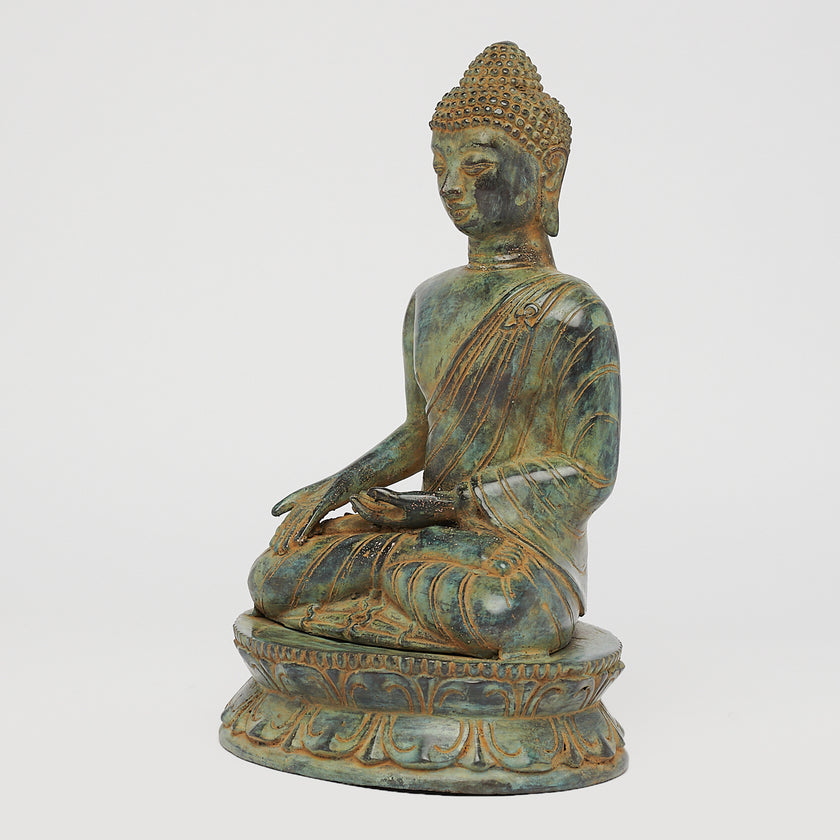 Buddha Varada Mudra Patinated Bronze