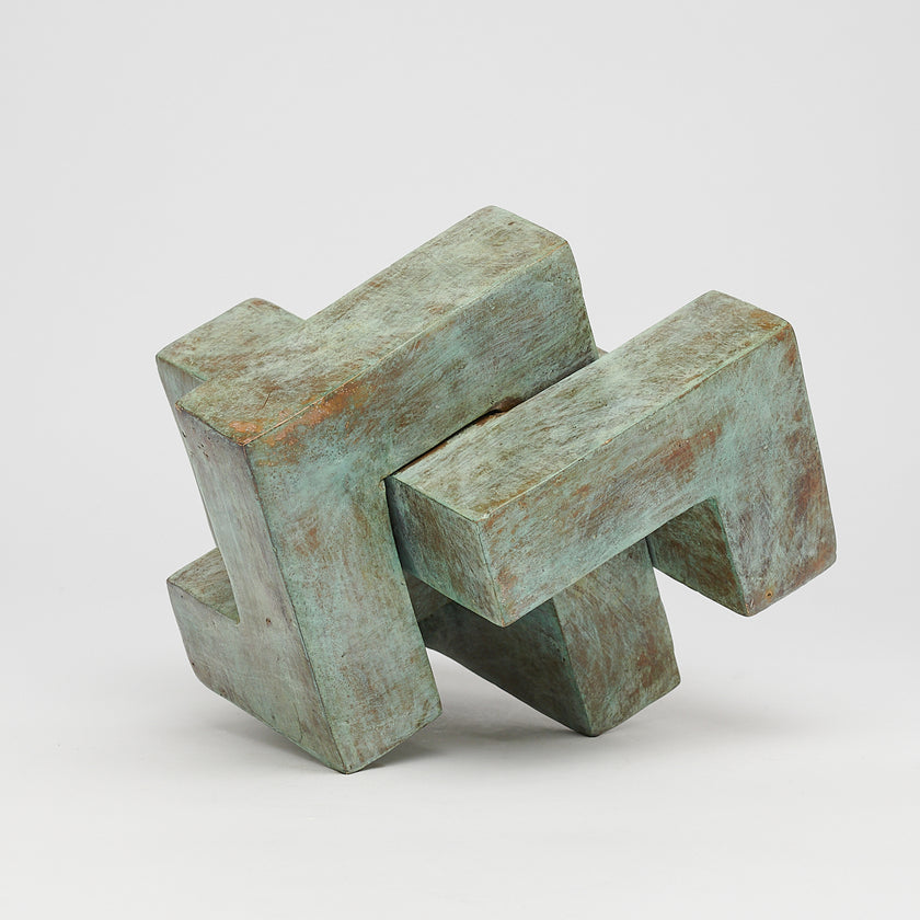 Puzzle Blue Patinated Bronze - S