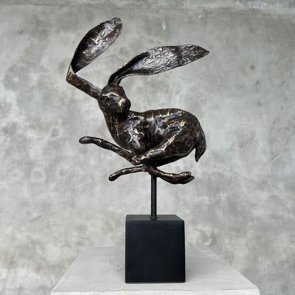 Speckled Bronze Rabbit on stand