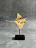 Mantaray on a stand Polished Bronze