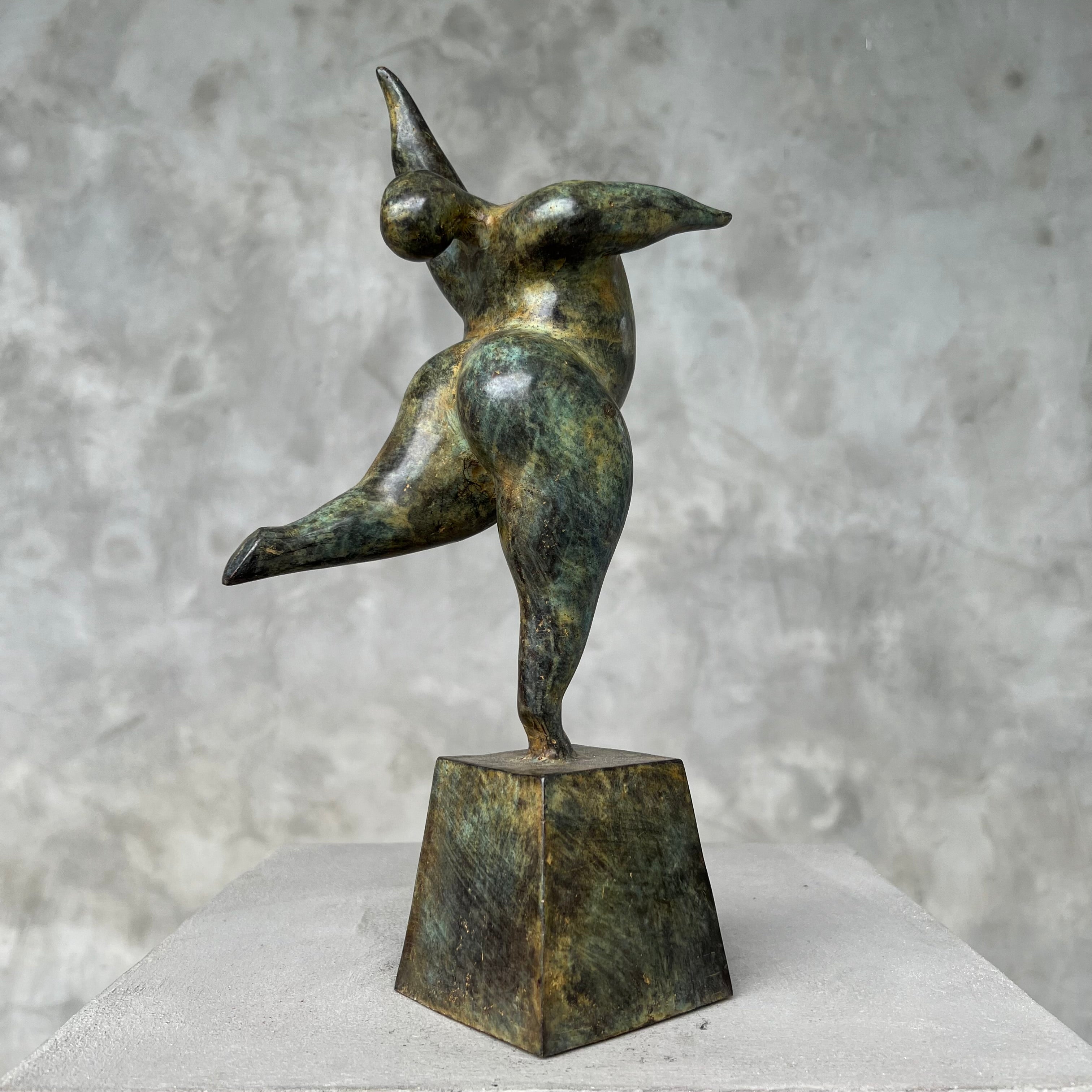 Voluptuous Lady Dancer Patinated Bronze