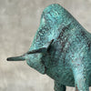 Heavy Bronze Bison Striking Green Patina