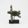 Turtle Sculpture on a Stand Patinated Bronze