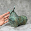 Heavy Bronze Bull Small Green Patina