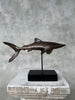 Great White Shart Brown Bronze on a Stand