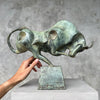 Bull Cubist Patinated (Green)