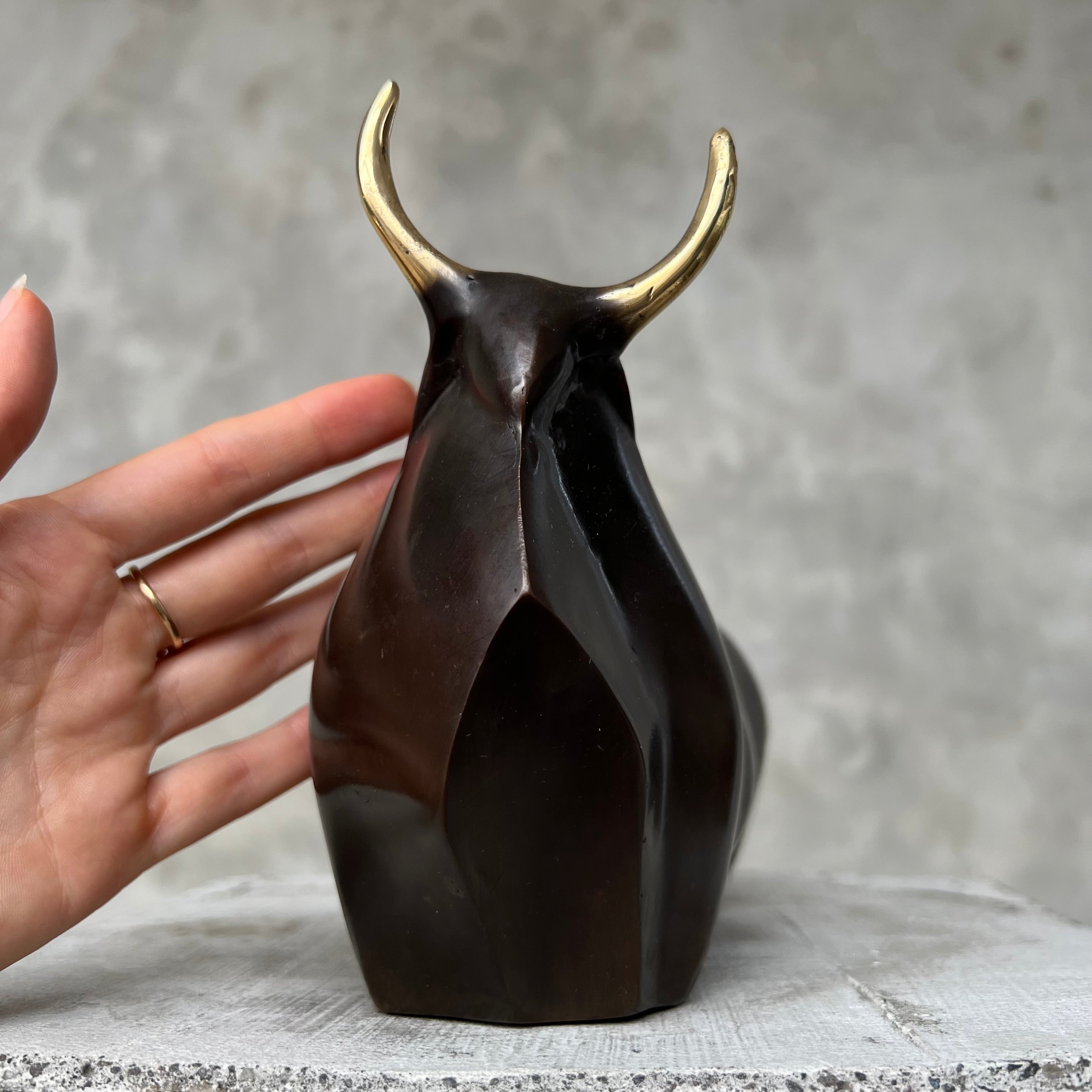 Abstract bull bronze with Polished Accents