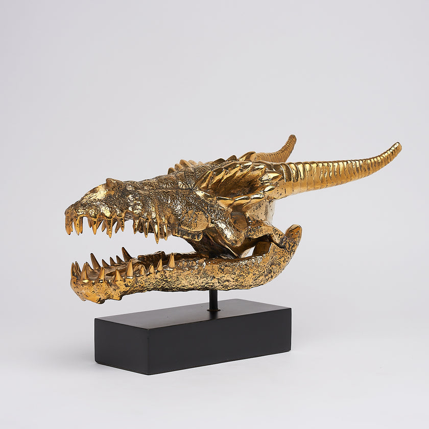 Dragon Skull Polished Bronze - Large