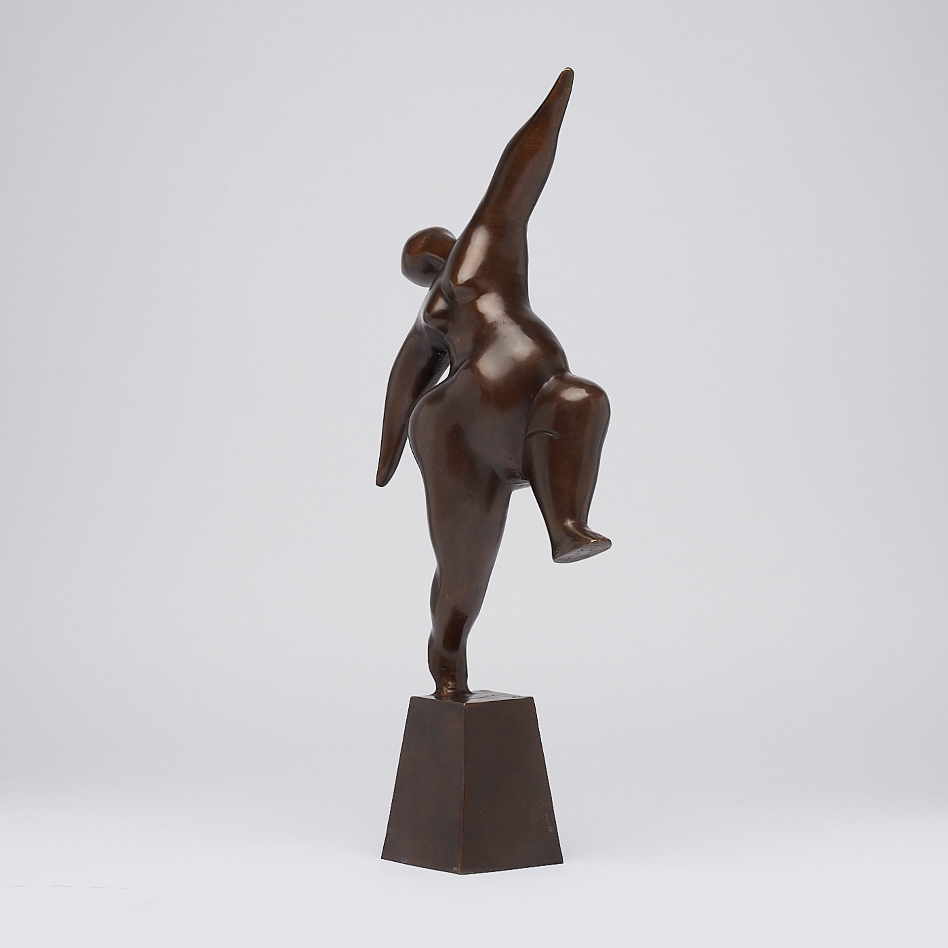 Voluptuous Lady Stretching Brown Bronze