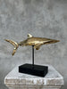 Great White Shart Polished Bronze on Stand