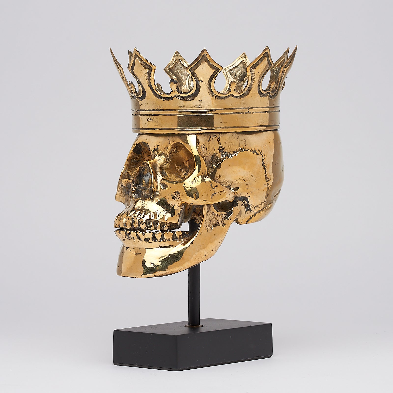 Human Skull Bronze Royal King George Large