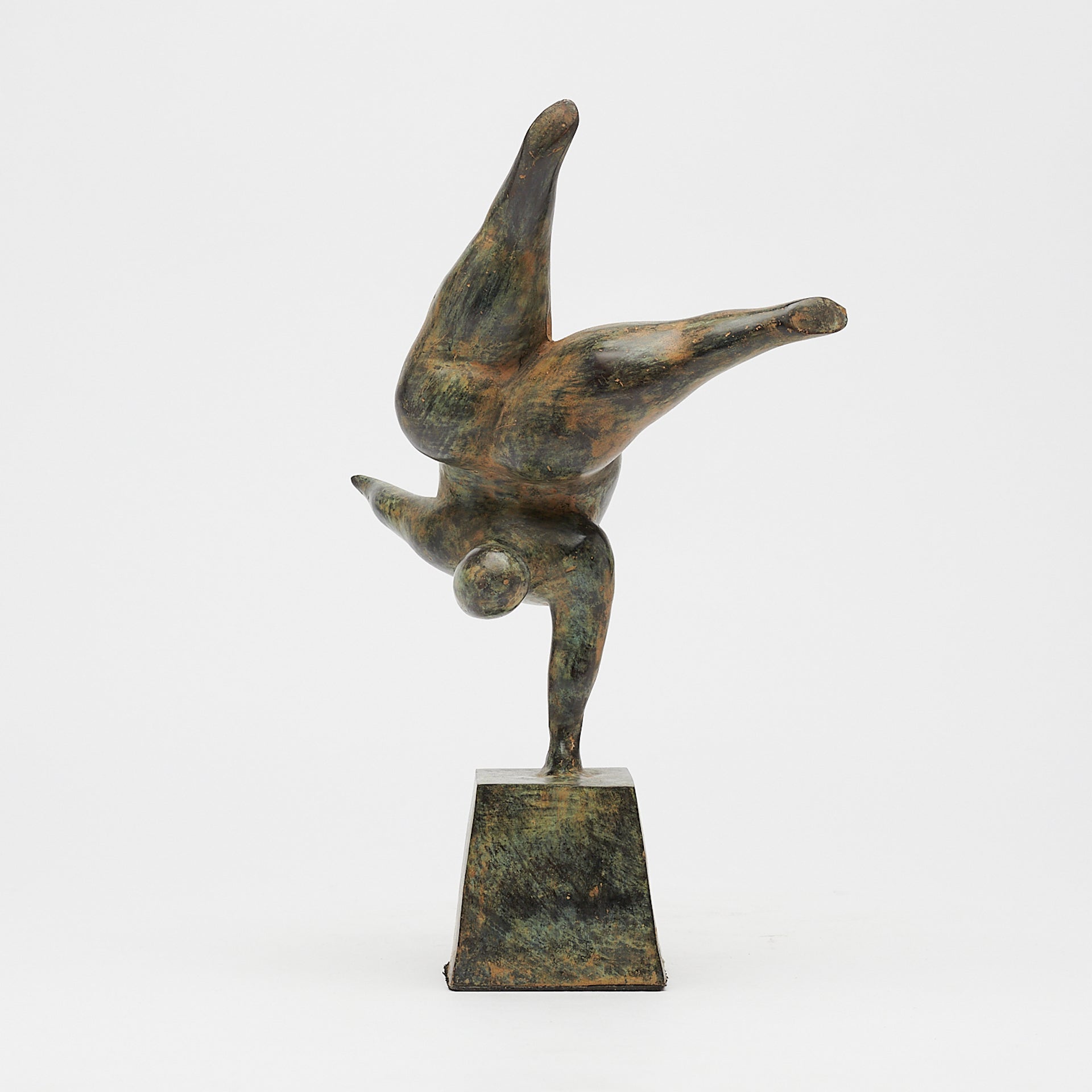 Voluptuous Lady  Balancing Patinated Bronze