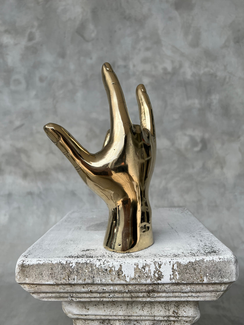Hand I Love You Polished Brass