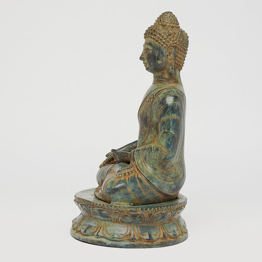 Buddha Varada Mudra Patinated Bronze