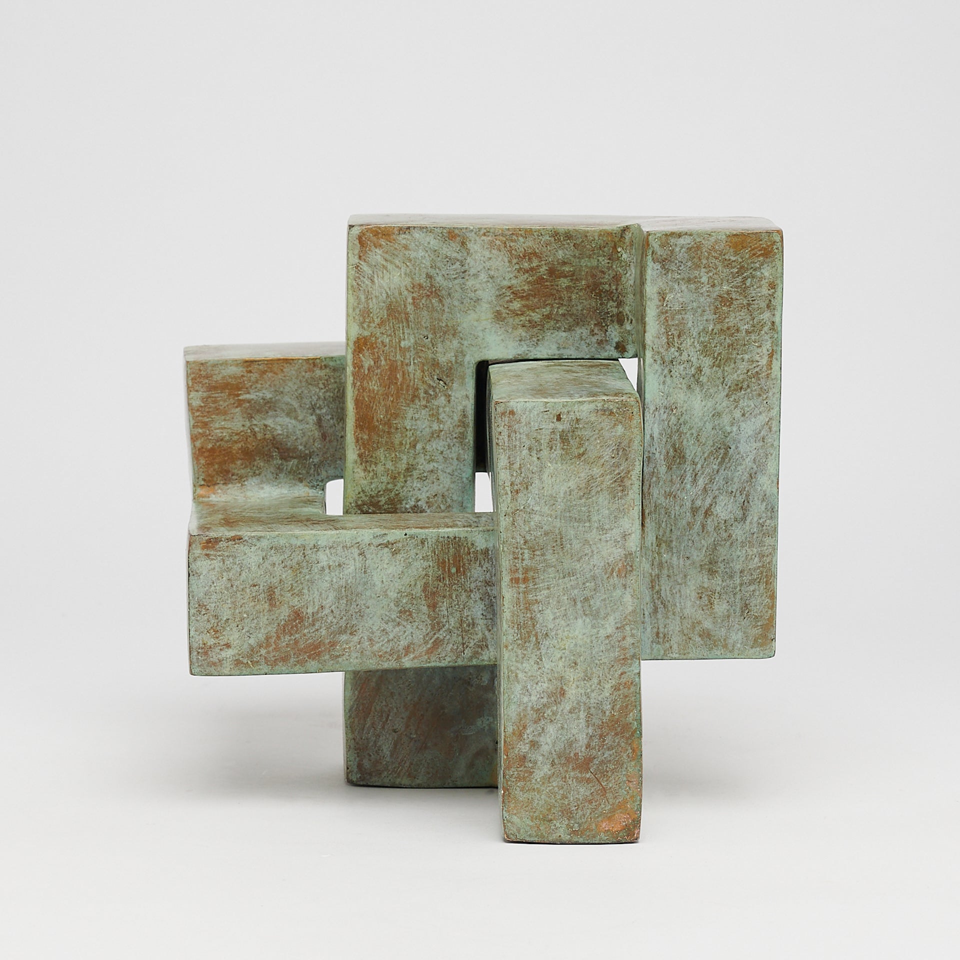 Puzzle Blue Patinated Bronze - S