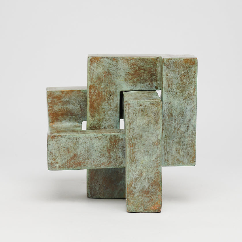 Puzzle Blue Patinated Bronze - S