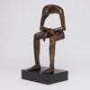 Abstract Man Contemplative Sculpture Brown Bronze - Large