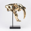 Sabretooth Tiger Polished Bronze on a Stand - Large