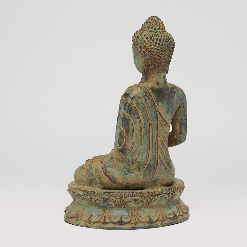 Buddha Bhumisparsa Mudra Patinated Bronze