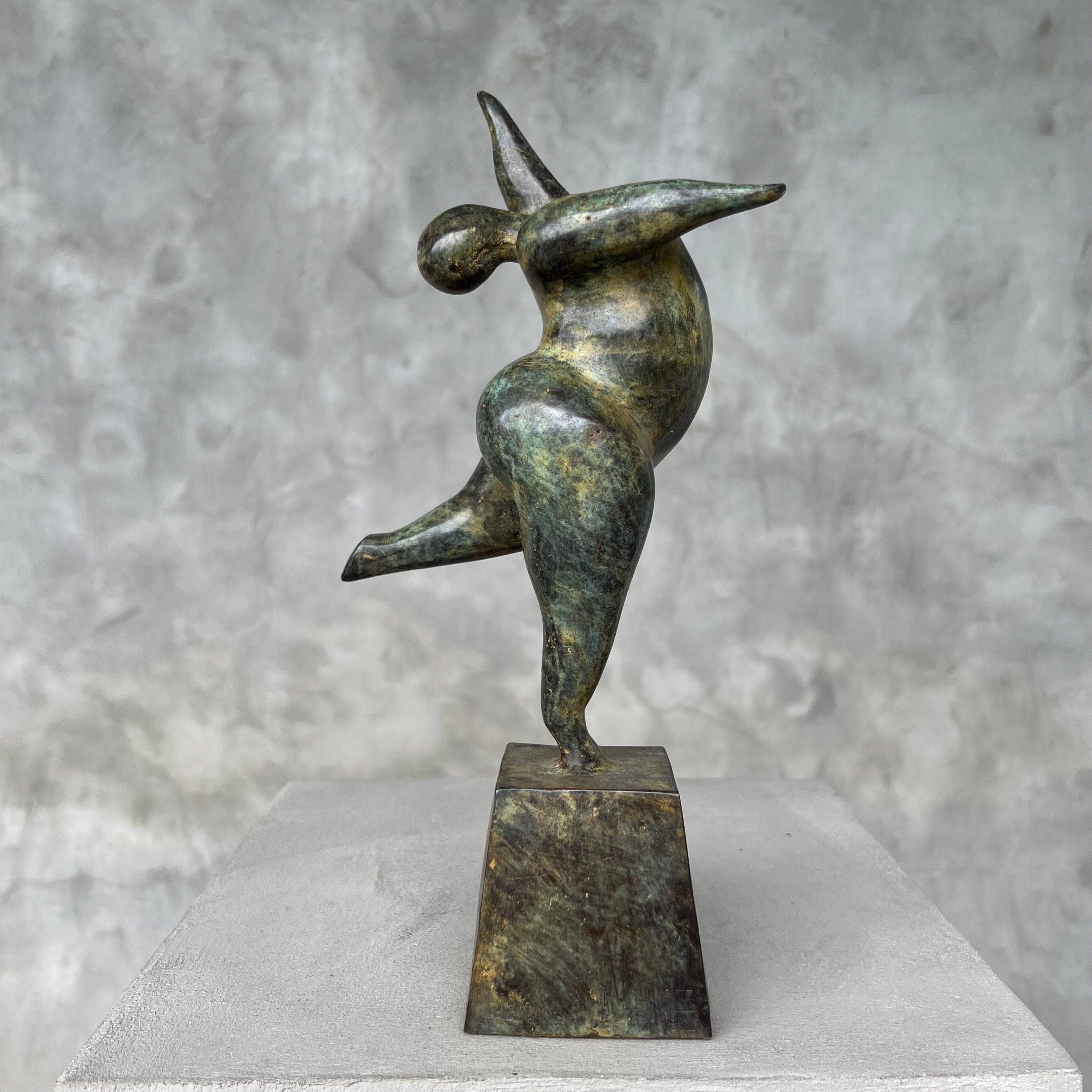 Voluptuous Lady Dancer Patinated Bronze