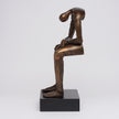 Abstract Man Contemplative Sculpture Brown Bronze - Large