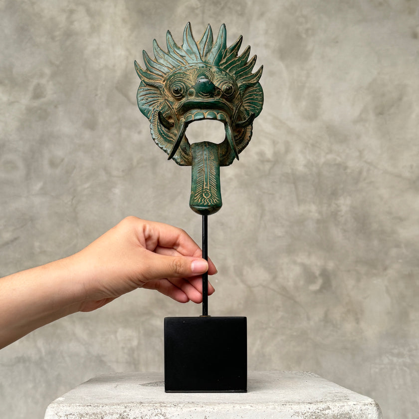 Barong on stand Blue Patinated Bronze