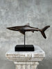 Great White Shart Brown Bronze on a Stand