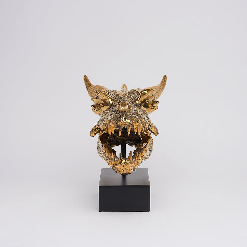 Dragon Skull Polished Bronze - Large