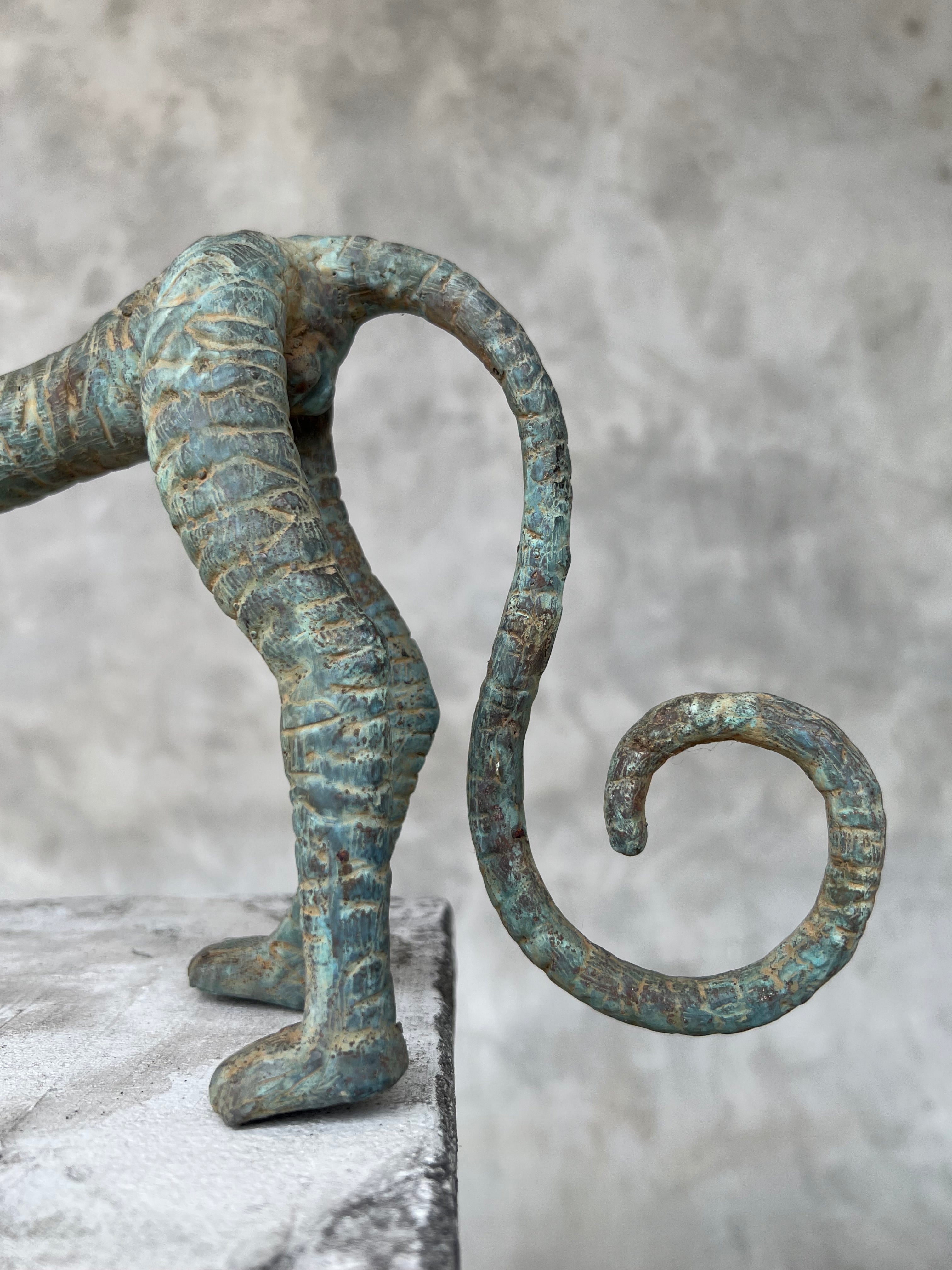 Cheetah Statue Patinated Bronze