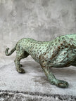 Leopard Hunting Patinated Bronze - Large