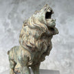 Lion Roaring Patinated Bronze - Large