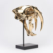 Sabretooth Tiger Polished Bronze on a Stand - Large