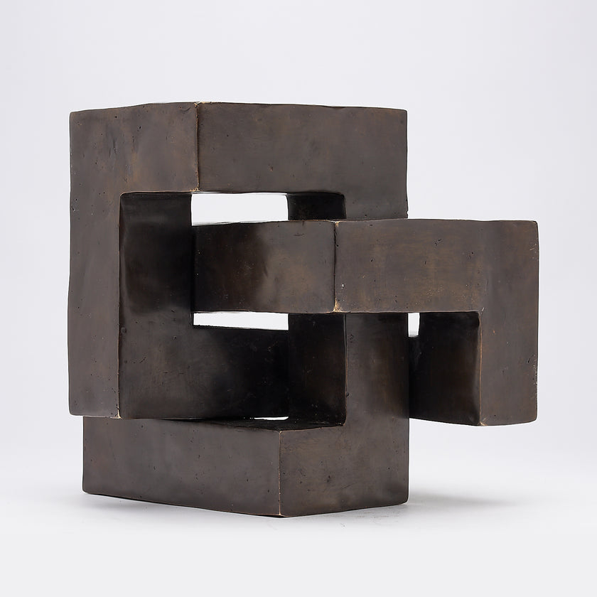 Cubist Puzzle Sculpture Bronze Large