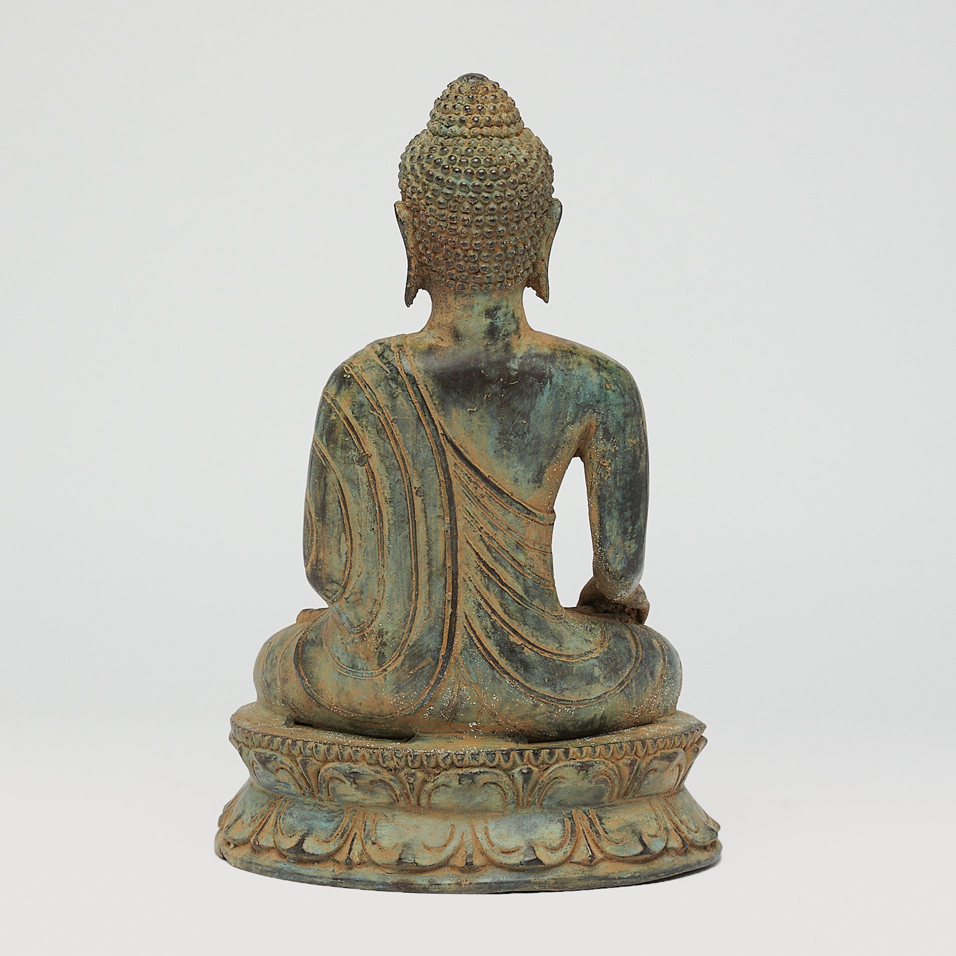 Buddha Bhumisparsa Mudra Patinated Bronze