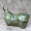 Heavy Bronze Bull Small Green Patina