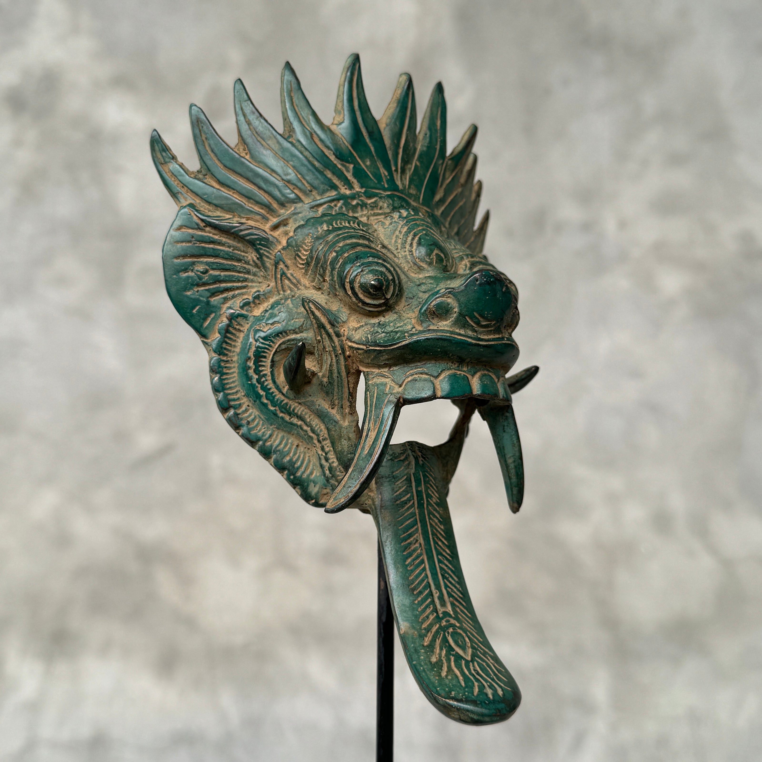 Barong on stand Blue Patinated Bronze