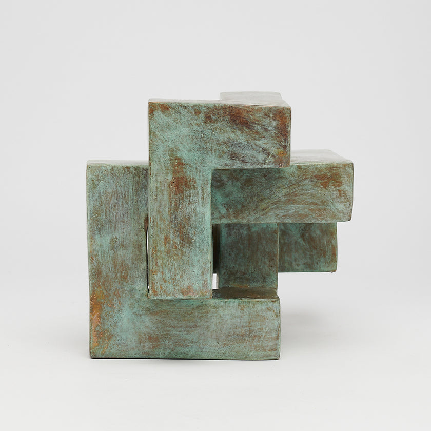 Puzzle Blue Patinated Bronze - S