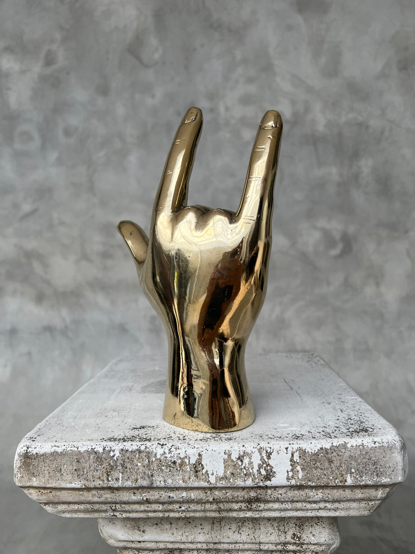 Hand I Love You Polished Brass