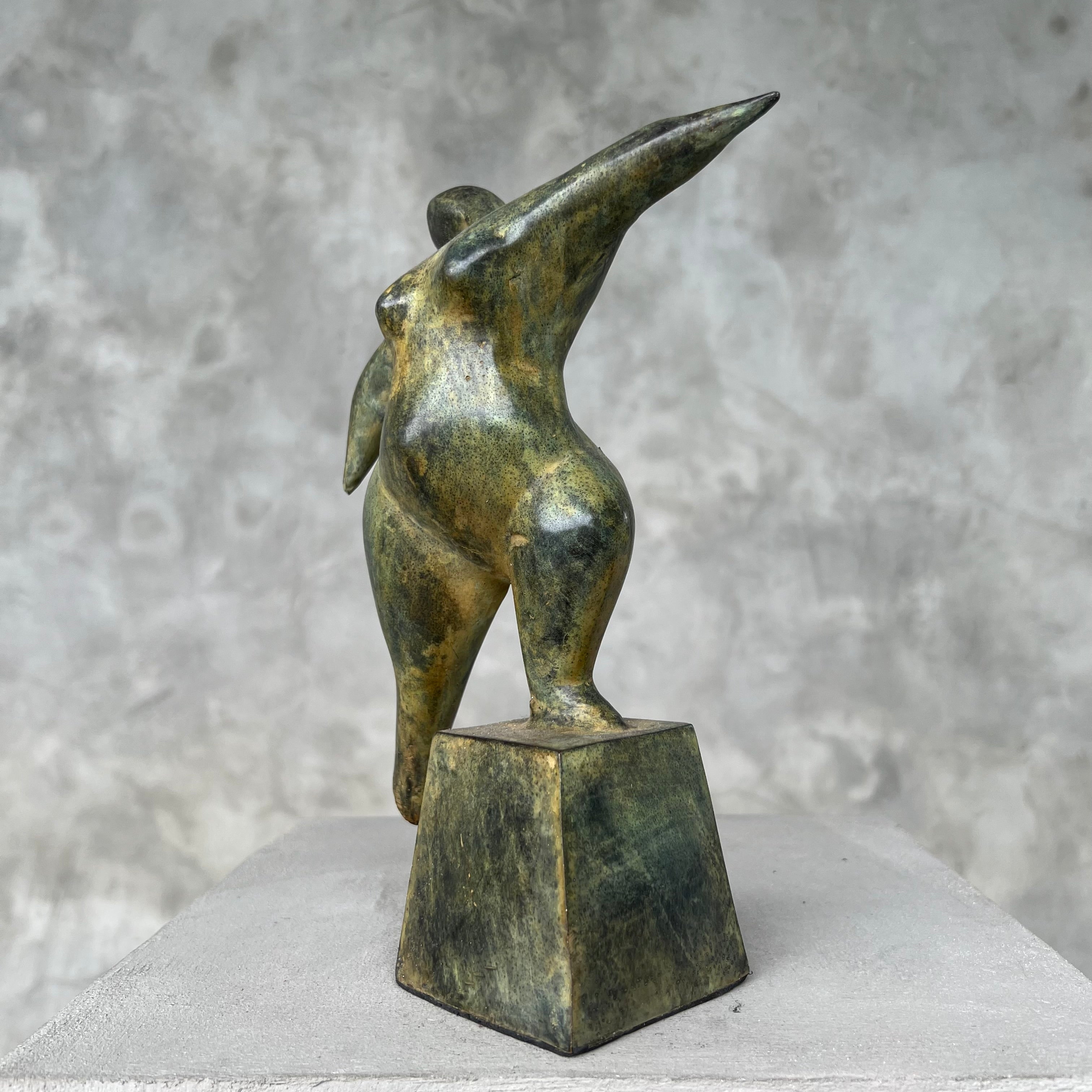 Voluptuous Lady Bronze Nude Patinated