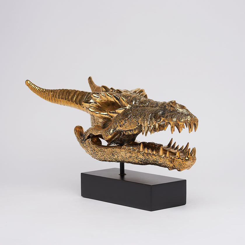 Dragon Skull Polished Bronze - Large