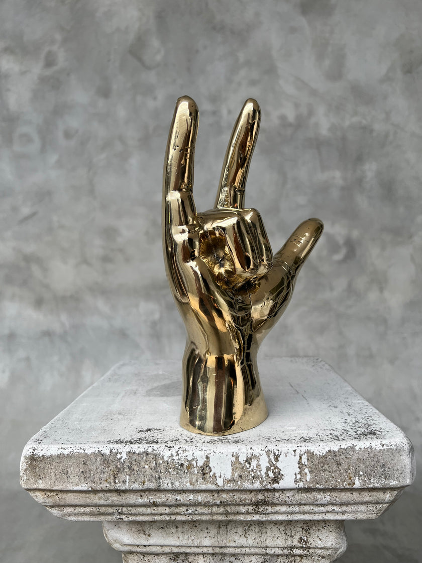 Hand I Love You Polished Brass