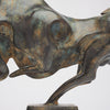 Cubist Bull Dark Rusty Patinated on a Base Large