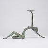 Lady Stretching Candleholder Patinated - Large