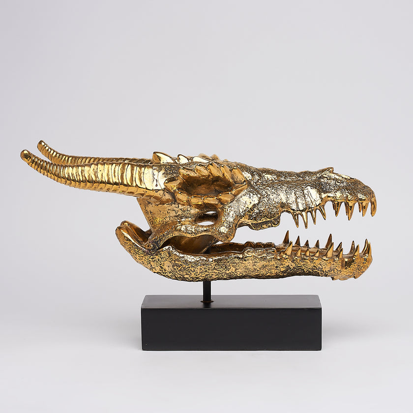 Dragon Skull Polished Bronze - Large