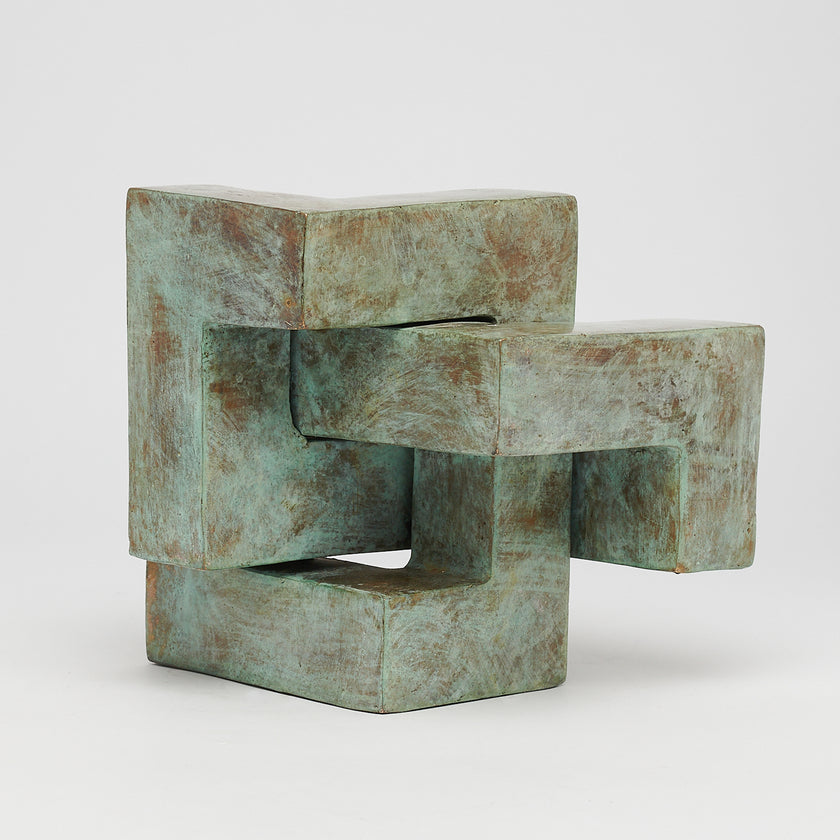 Puzzle Blue Patinated Bronze - S