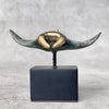 Mantaray on stand Patinated with polished accents Small